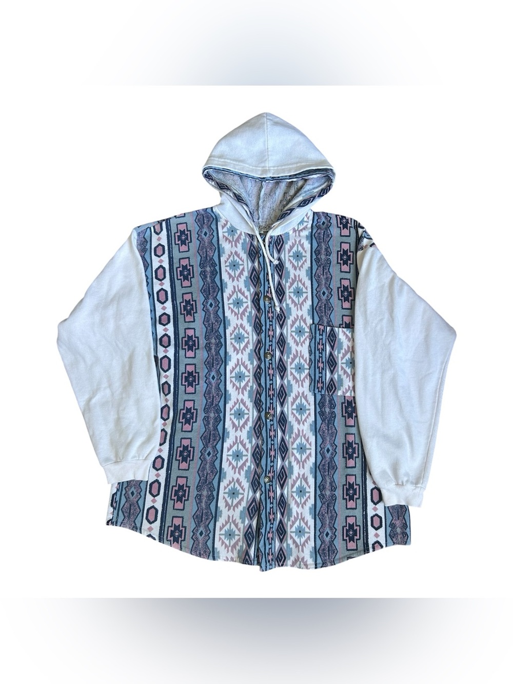Angderson Vintage Southwest Style Button Up Hoodie size Medium